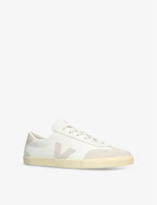 VEJA Volley logo-embroidered leather low-top trainers - EUR 41 / 7 UK MEN in WHITE/OTH, additional product view 3