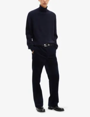 THE KOOPLES Turtleneck Brand-Embroidered Cashmere-Blend Jumper detail 2