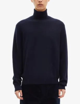 THE KOOPLES Turtleneck Brand-Embroidered Cashmere-Blend Jumper detail 3