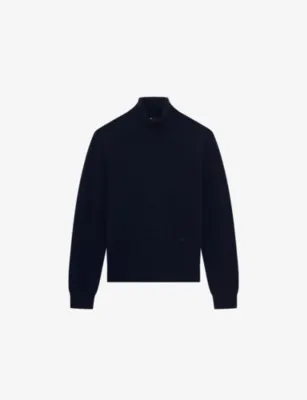 THE KOOPLES Turtleneck Brand-Embroidered Cashmere-Blend Jumper