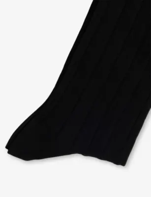 PAUL SMITH Ribbed Cotton-Blend Crew Socks detail 2