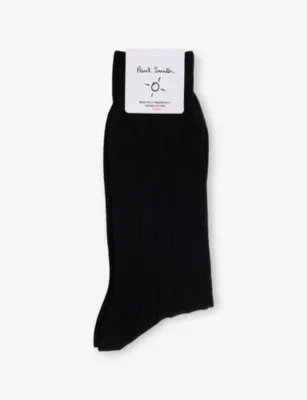PAUL SMITH Ribbed Cotton-Blend Crew Socks
