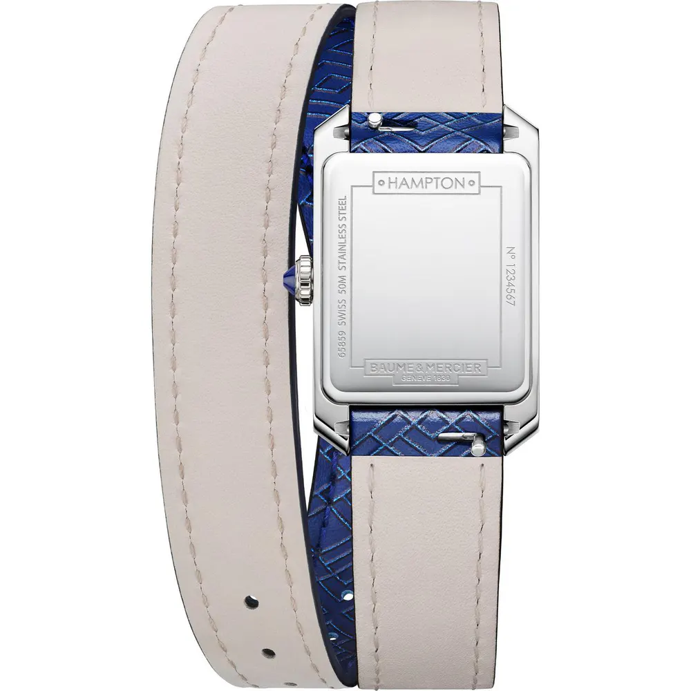 Baume and Mercier Hampton Automatic Analogue Watch in Silver/Blue, additional product view 2