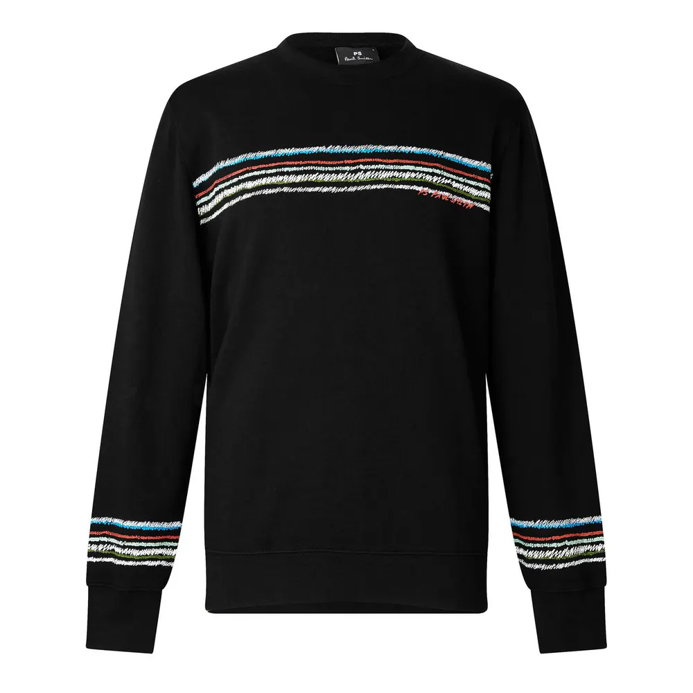 PS Paul Smith Men's Stripe Crew Knit Cotton Long-Sleeve Jumper