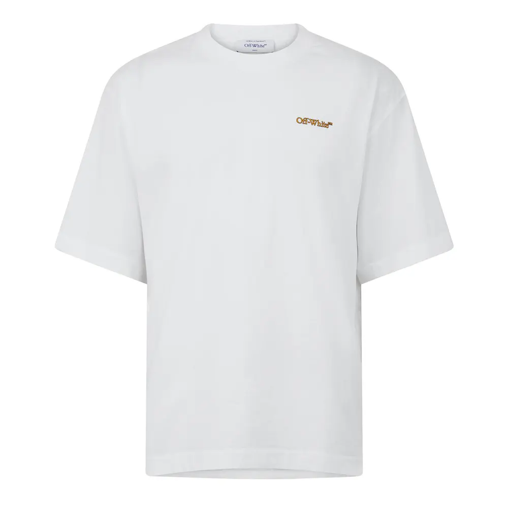 Off White Men's Tape Skate Cotton Short Sleeve Crew Neck T-Shirt