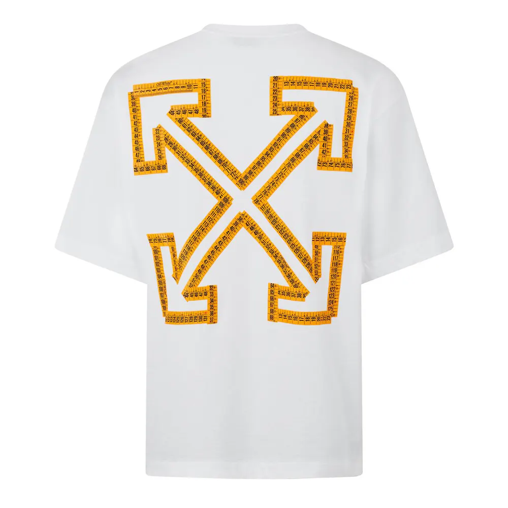 Off White Men's Tape Skate Cotton Short Sleeve Crew Neck T-Shirt detail 2