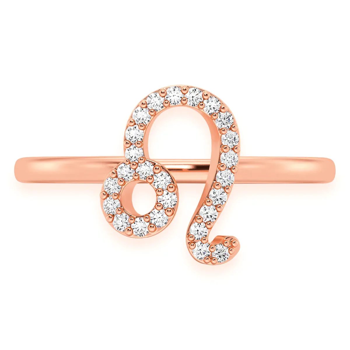 For Him Zodiac Diamond Ring in Leo / Rose Gold / Natural Diamond – Ring