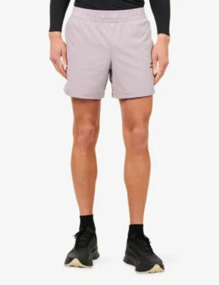For Him Dri-Fit Logo-Waistband Stretch-Woven Shorts in Lt Violet Ore/black, additional product view 3