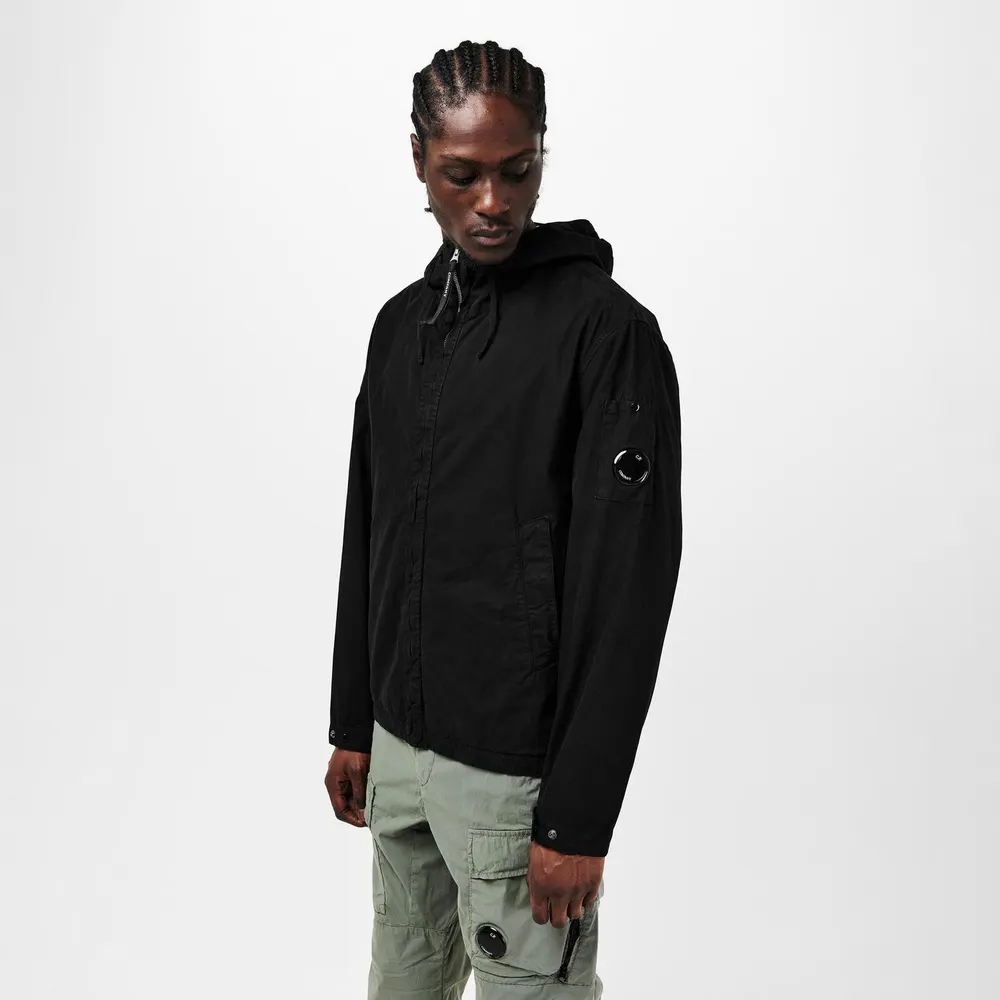 CP Company Men's Garment Dyed Cotton Hooded Full Zip Long Sleeve Overshirt detail 3