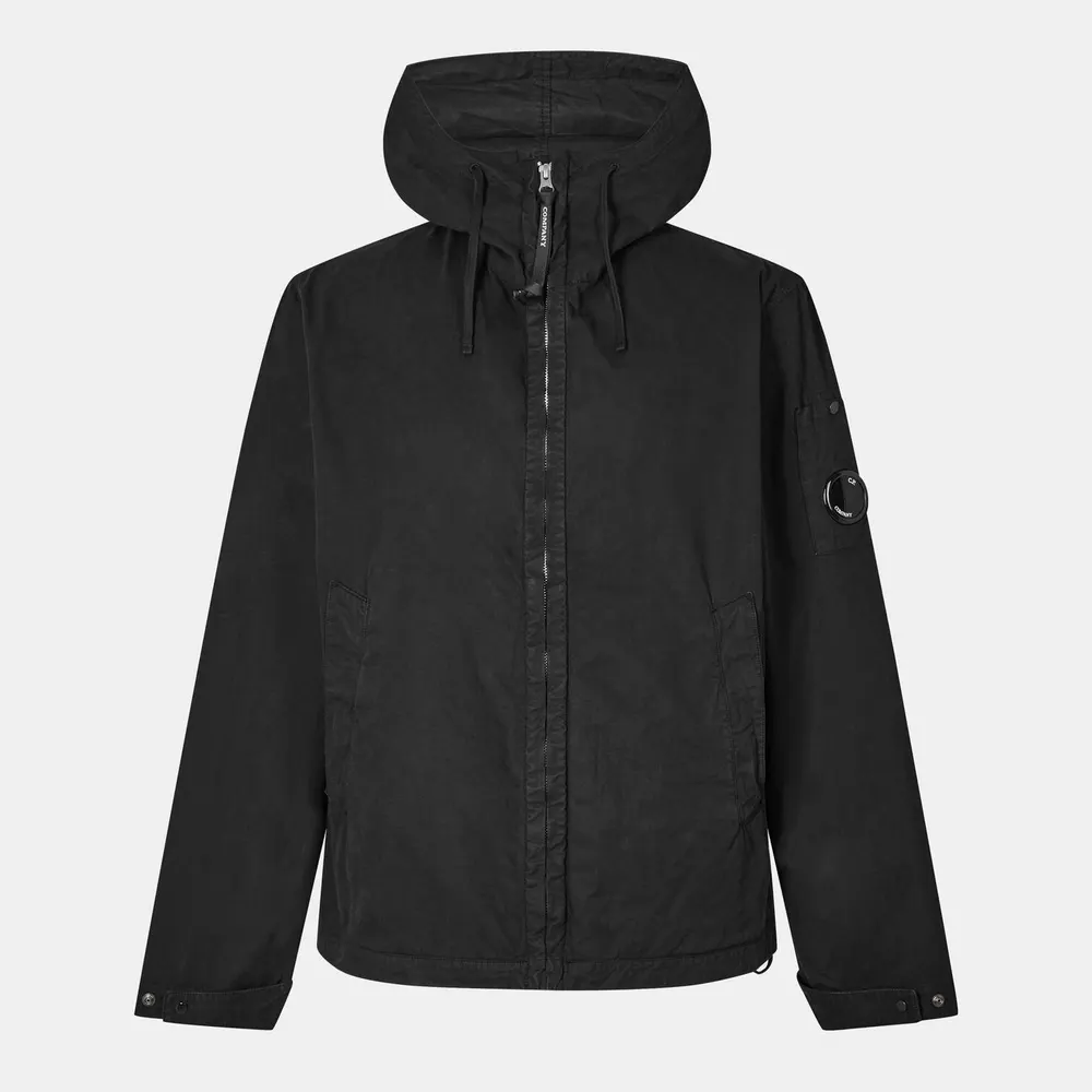 CP Company Men's Garment Dyed Cotton Hooded Full Zip Long Sleeve Overshirt