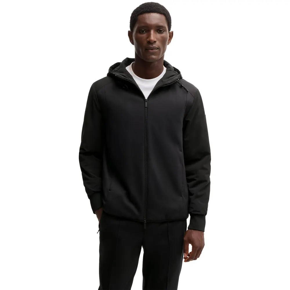 Boss Men's P-Steele Zip Hoodie in Black 001, additional product view 2