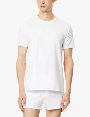 HANRO Cotton Essentials Slim-Fit Stretch-Cotton T-Shirts Pack of Two detail 2