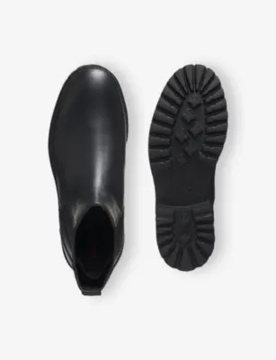 HUGO Logo-Embossed Leather Chelsea Boots - EUR 43 / 9 UK MEN detail 3