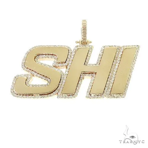 RINA - For Him CUSTOM Custom Made Diamond Frame 'SHI' Name Pendant 66708 in Rose Gold – Pendant