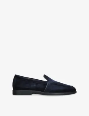 SANTONI Malibu Suede Loafers - NAVY - EUR 45 / 11 UK MEN in NAVY – Mens | Loafers