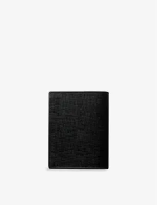 CARTIER Losange logo-plaque grained leather and palladium card holder detail 3