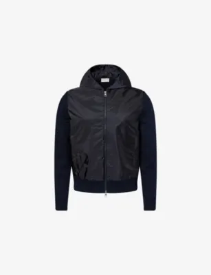 MONCLER Hooded Contrast Knitted and Shell Jacket