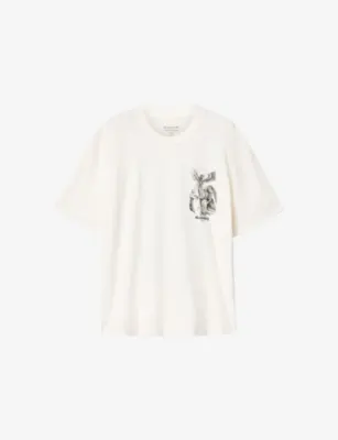 ALLSAINTS Seraph Graphic-Print Cotton T-Shirt - Washed Black