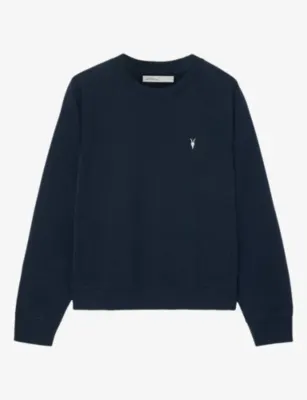 ALLSAINTS Harlow Ramskull Raglan Jersey Jumper - Dolphin Grey in NAVY BLUE – Mens | Knitwear | Jumpers