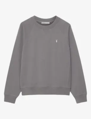 ALLSAINTS Harlow Ramskull Raglan Jersey Jumper - Dolphin Grey in Dolphin Grey – Mens | Knitwear | Jumpers