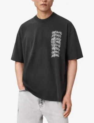 ALLSAINTS Repeat Graphic-Print Cotton T-Shirt detail 3