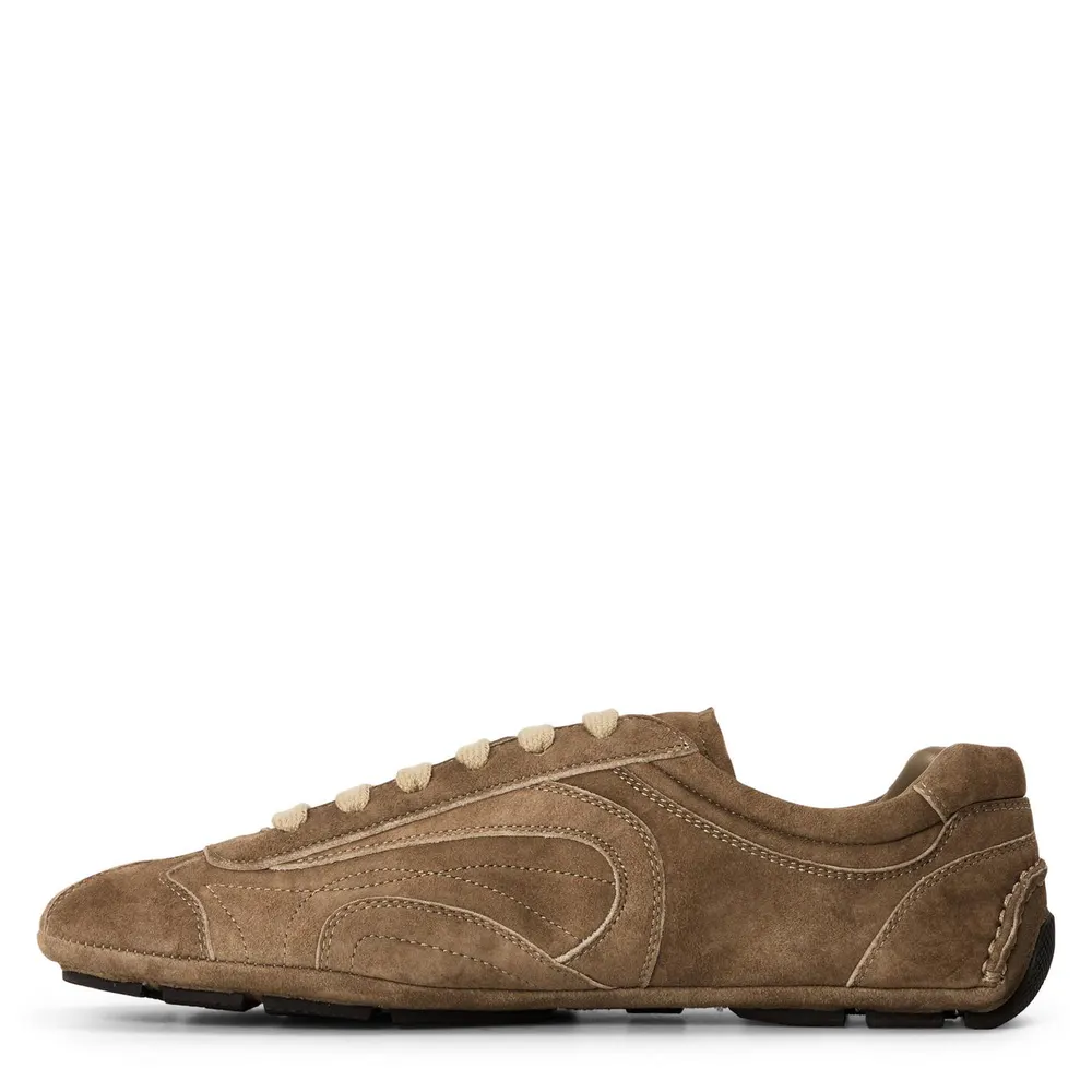 Prada Men's Montecarlo Suede Low-Top Trainers detail 2