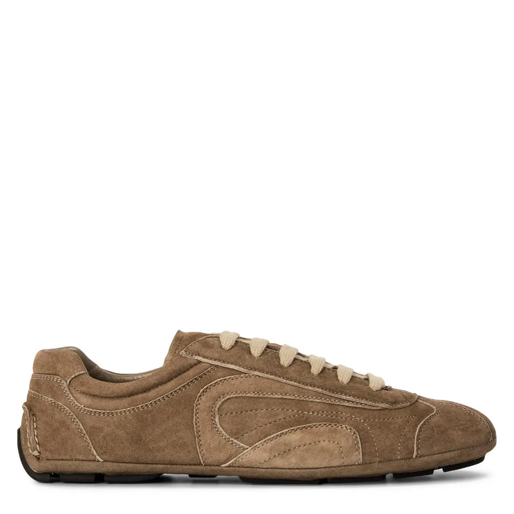 Prada Men's Montecarlo Suede Low-Top Trainers