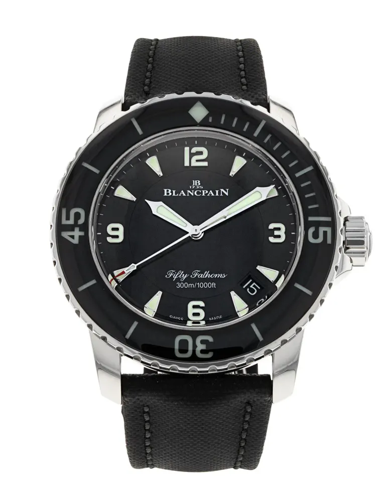 Blancpain Fifty Fathoms 5015-1130-52B — 2022 — Very good in Black Quarter Arabic – Pre-owned watches