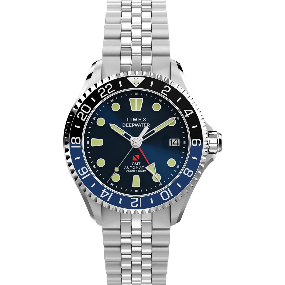 Timex Men's Meridian Quartz Analogue Watch in Silver/Blue – Accessories