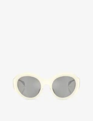 MONCLER ME8005 Futuro Round-Frame Injected Sunglasses in White – Mens | Sunglasses | Round
