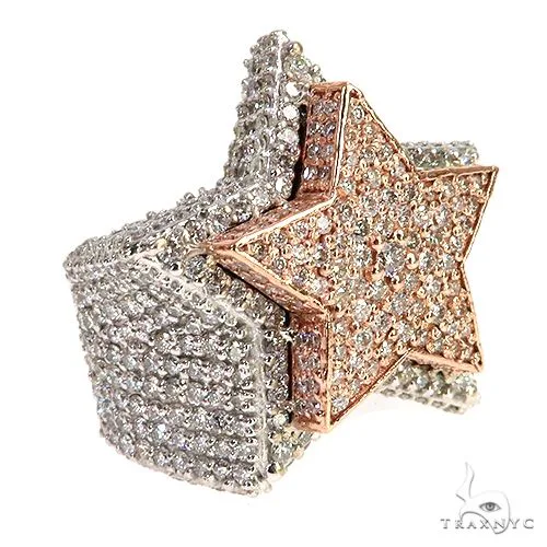 AHMED - MOON JEWELRY Tow Tone Gold Diamond Star Ring 67904 in 10 – Ring