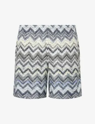 MISSONI Mid-Length Zig-Zag Print Swim Shorts in MULTI – Mens | Swimwear | Shorts