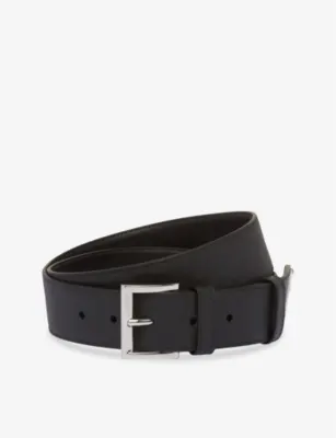 PRADA Logo-embellished leather belt - BLACK - 38