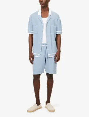 CHE Armas Stripe-Trim Bouclé Cotton-Blend Shorts detail 2