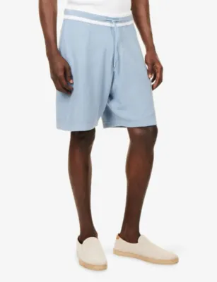 CHE Armas Stripe-Trim Bouclé Cotton-Blend Shorts detail 3