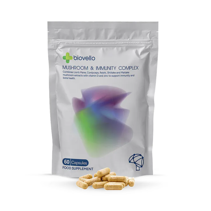 Biovello Mushroom and Immunity Complex - 60 Capsules