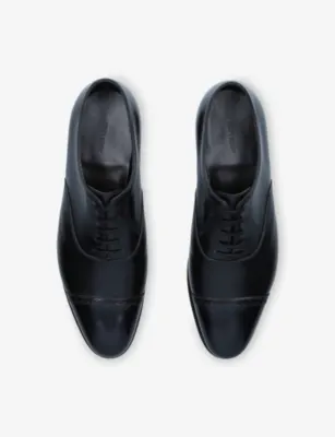 JOHN LOBB City II Leather Oxford Shoes - DARK BROWN - EUR 42 / 8 UK MEN in BLACK, additional product view 2