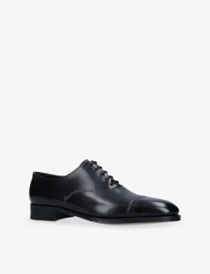 JOHN LOBB City II Leather Oxford Shoes - DARK BROWN - EUR 42 / 8 UK MEN in BLACK, additional product view 3
