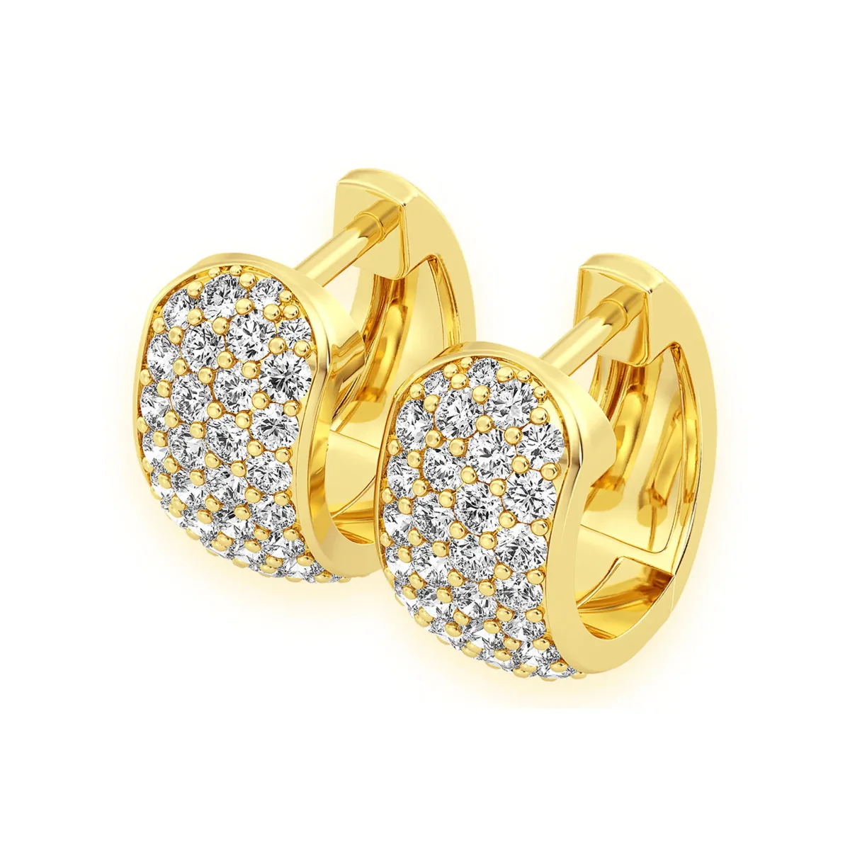 For Him Wide Diamond Huggie Hoop Earrings in Rose Gold / Lab Grown Diamond – Earring
