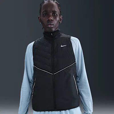 Nike Men's Therma-FIT Repel Running Gilet with Reflective Design Accents - Black/Black