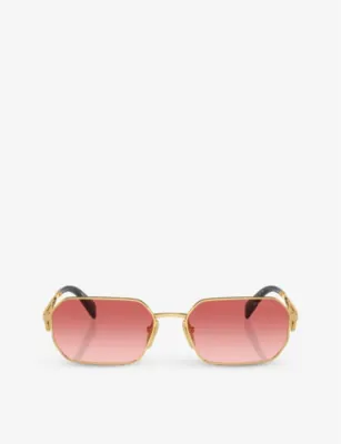 PRADA PR A51S irregular-frame metal sunglasses