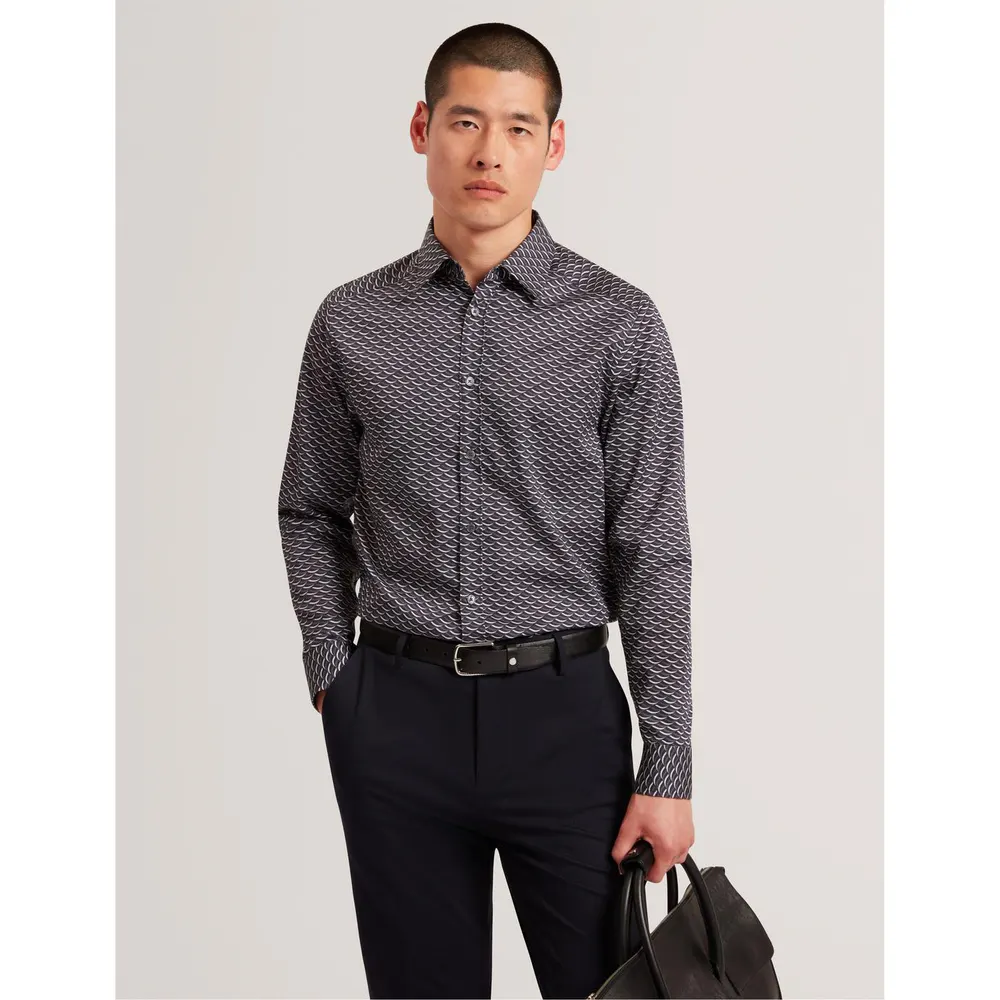 Ted Baker Men's Geo Print Long-Sleeve Patterned Shirt detail 2
