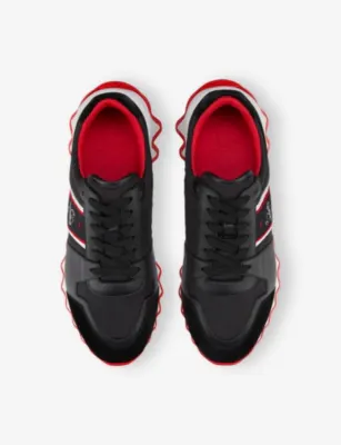 CHRISTIAN LOUBOUTIN Nastroshark Leather and Nylon Sneakers - EUR 46 / 12 UK MEN in BLACK, additional product view 2