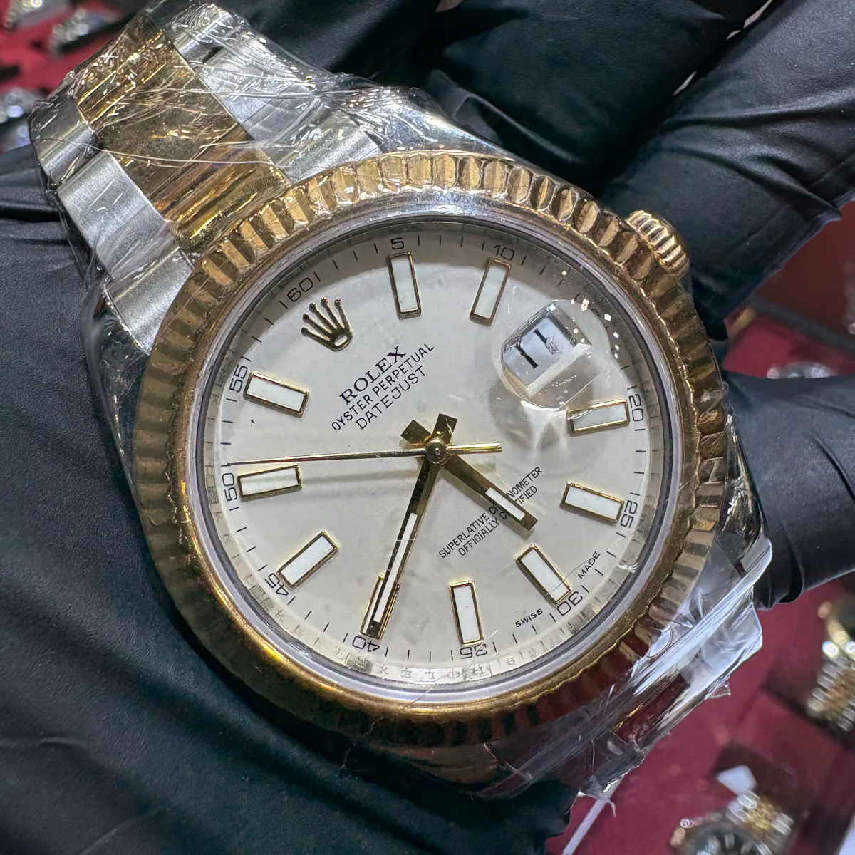 ANKUR - For Him WATCHES Rolex Datejust 41mm | Two Tone Yellow Gold | White Stick Dial – Watch