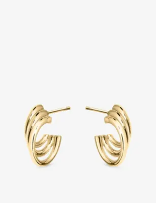 SHAUN LEANE Bound Size 2 18ct Yellow Gold Vermeil Hoop Earrings
