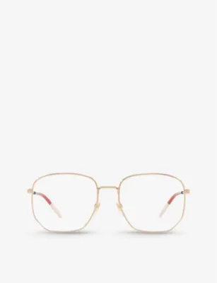 GUCCI GG0396O hexagon-frame metal glasses