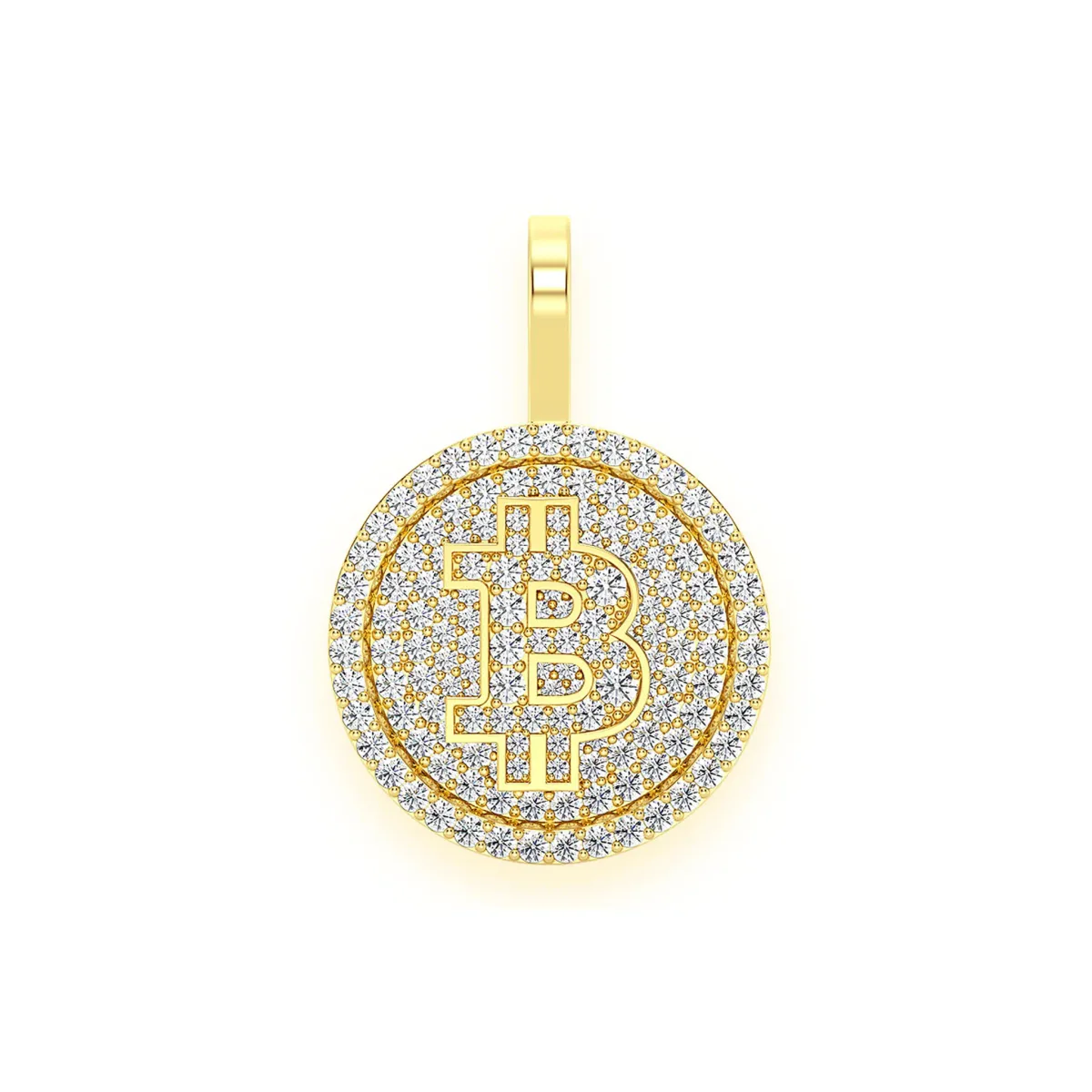 For Him Bitcoin Diamond Pendant in Rose Gold / Lab Grown Diamond – Pendant