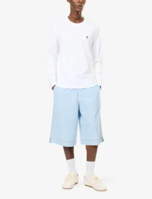 AMI PARIS Drawstring Cotton Bermuda Shorts detail 2