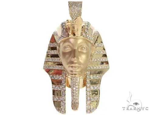 RINA - For Him FACTORY King Tut Diamond Pendant Sandblasted Face 62468 in Rose Gold – Pendant