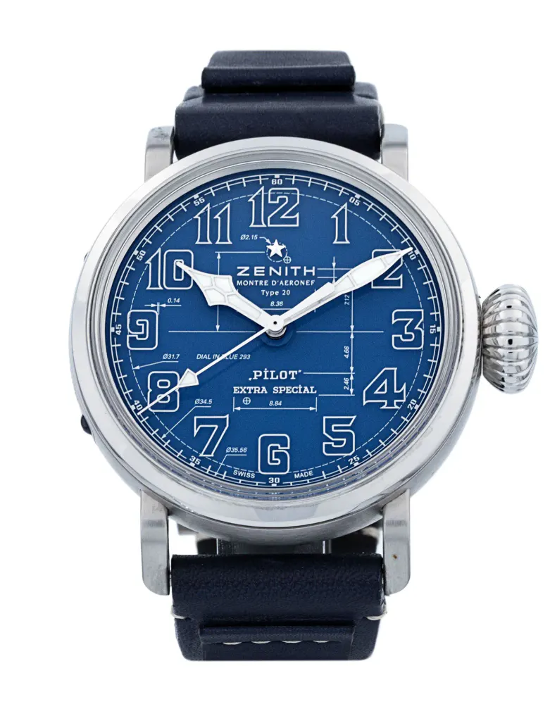 Zenith Pilot 03.2435.679/51.I012 — 2021 — Very good in Blue Arabic – Pre-owned watches